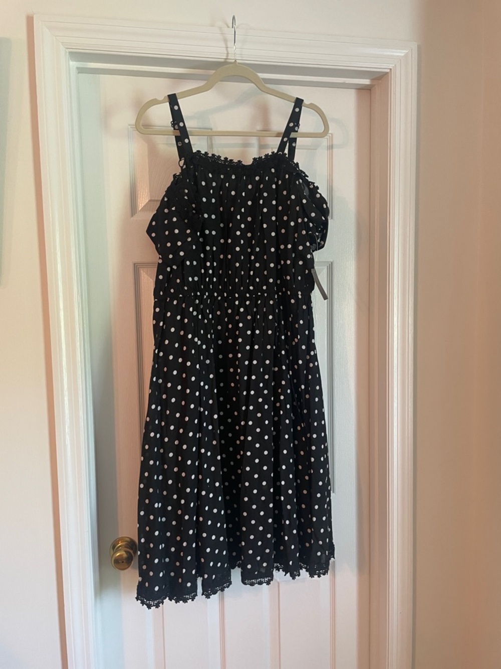 Lane Bryant Black and White Polka Dot Midi Dress